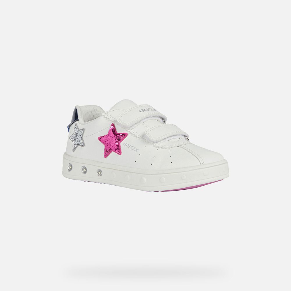 Geox Sneakers White/Pink Skylin - Geox Girls Shoes - HOCSTJ269